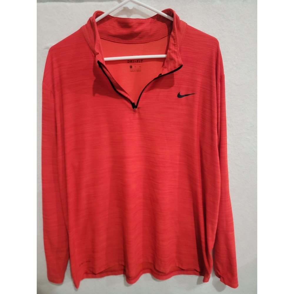 Nike Dri-FIT Superset Men's XL Red 1/4 Zip Breathe Training Pullover Shirt